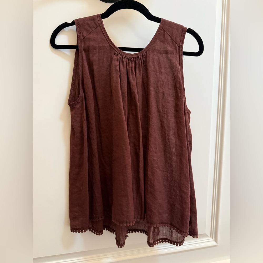 Zara Chocolate Brown Lightweight Sleeveless Top